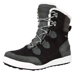 GUGGEN Mountain HPC57 Damen Fellstiefel gefüttert mit echter Lammwolle und Synthetik Winterstiefel Winterschuhe Echtleder Leder Stiefel wasserdicht mit Membran Schwarz-Grau, EU 42 von GUGGEN Mountain