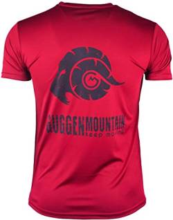 GUGGEN Mountain Herren Funktionsshirt Funktionswäsche Funktions T-Shirt Sport Outdoor Aktivitäten Schnelltrocknend Kurzarm Atmungsaktive Rot S von GUGGEN Mountain