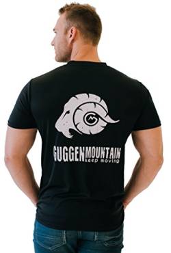 GUGGEN Mountain Herren Funktionsshirt Funktionswäsche Funktions T-Shirt Sport Outdoor Aktivitäten Schnelltrocknend Kurzarm Atmungsaktive Schwarz 3XL von GUGGEN Mountain