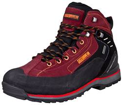 GUGGEN Mountain PM020 Damen Herren Trekking-& Wanderstiefel Wanderschuhe Trekkingschuhe Outdoorschuhe wasserdicht mit Membran und Wildleder Farbe Rot EU 36 von GUGGEN Mountain