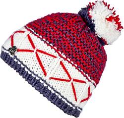 GUGGEN Mountain Wintermütze Mütze für Damen mit Bommel Strickmütze Bommelmütze Warme Classic Mützen Cap Mütze mit leichtem Fleecefutter Rot-Weiss von GUGGEN Mountain