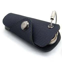 GUGGIARI® Kompakter Schlüsselhalter aus Leder PU und Jacquard-Gewebe, Schlüsselbund für Männer und Frauen, Schlüsselanhänger mit italienischem Design- PINDOT von GUGGIARI