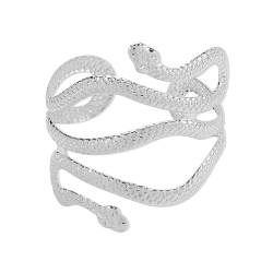 GUHEXIA Oberarm-Armband aus Metall in Schlangenform, modisches Armreif, offener Armreif, verstellbar, Manschettenarmband, Schmuck für Damen und Herren von GUHEXIA