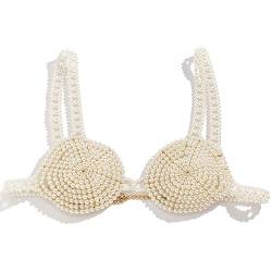 GUHEXIA Stilvolle Perle Bikini Brust Kette Strand Exquisite Frauen Perlen Verziert BH Körper Schmuck Perlen Tops Brust Abdeckung Up von GUHEXIA