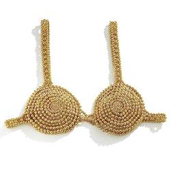 GUHEXIA Stilvolle Perle Bikini Brust Kette Strand Exquisite Frauen Perlen Verziert BH Körper Schmuck Perlen Tops Brust Abdeckung Up von GUHEXIA