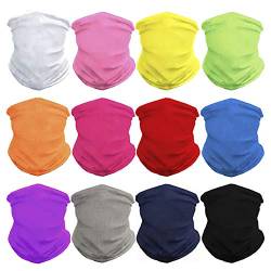 GUIFIER 12 Stück Nahtlose Bandanas Tücher Gesicht Maske Stirnband Schal Headwrap Bandana Kopftuch Wickeln Haarband,Neck Balaclava für Angeln, Laufen, Outdoor Kopftuch UV Widerstand von GUIFIER