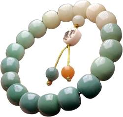 Marjorie, Buddhistische Perlen, Tibetisch-buddhistische Gebetsperlen, grüne Bodhi-Wurzel-Einzelkreis-Armbänder, Buddha-Perlen, können Glück, Reichtum und Gesundheit bringen, geeignet for Männer und Fr von GUIREPTY