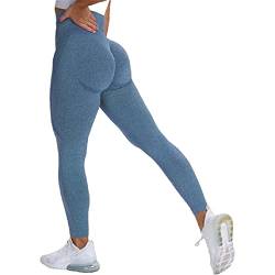 Damen High Waist Scrunch Leggings Slim Fashion Sport Butt Leggings Blickdichte Premium Leggings FüR Sport von GUKOO