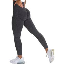 Damen High Waist Scrunch Leggings Slim Fashion Sport Butt Leggings Blickdichte Premium Leggings FüR Sport von GUKOO