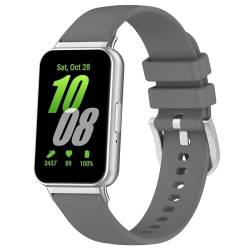 GUKUCA Silikonarmband eignet sich für Samsung Galaxy Fit 3(SM-R390), und Metallschnalle Silikonband eignet sich für Samsung Galaxy Fit 3(SM-R390). (Dunkelgrau) von GUKUCA