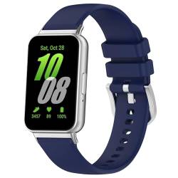 GUKUCA Silikonarmband eignet sich für Samsung Galaxy Fit 3(SM-R390), und Metallschnalle Silikonband eignet sich für Samsung Galaxy Fit 3(SM-R390). (Tiefblau) von GUKUCA