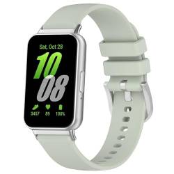 GUKUCA Silikonarmband eignet sich für Samsung Galaxy Fit 3(SM-R390), und Metallschnalle Silikonband eignet sich für Samsung Galaxy Fit 3(SM-R390). (Weidengrün) von GUKUCA