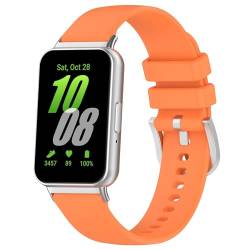 GUKUCA Silikonarmband eignet sich für Samsung Galaxy Fit 3(SM-R390), und Metallschnalle Silikonband eignet sich für Samsung Galaxy Fit 3(SM-R390). (orange) von GUKUCA