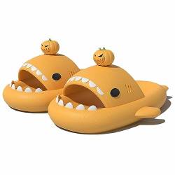 GULAKY Cloud Shark Slides Pillow Slippers Damen/Herren Hausschuhe Unisex Badeschuhe für Sommer,Halloween Pumpkins,36.37 von GULAKY