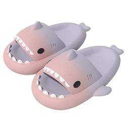 GULAKY Cloud Shark Slides Pillow Slippers Damen/Herren Hausschuhe Unisex Badeschuhe für Sommer，Rosa Lila，38.39 von GULAKY