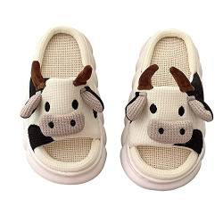 GULAKY Cow Slippers für Damen Kawaii Plüsch Kuh Hausschuhe Rutschfest House Shoes Super weich,Kühe (Sommer),40.41 von GULAKY