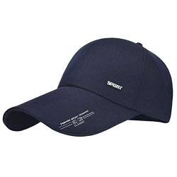 GUMONI Herren Damen Lange Krempe Segeltuch Sommer Baseballkappe Unisex Schirmmütze Navy blau von GUMONI