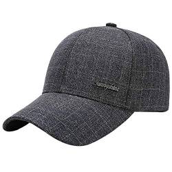 GUMONI Men's Freizeit Cotton Checked Baseballkappe Dad Cap Hat Hut mütze Hellgrau von GUMONI