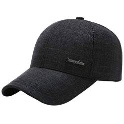 GUMONI Men's Freizeit Cotton Checked Baseballkappe Dad Cap Hat Hut mütze Schwarz von GUMONI