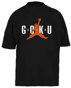 Air Goku 2 Schwarz Baggy T-Shirt Herren Damen Unisex Kurze Black Ärmel Mens Womens von GUNMANTOR