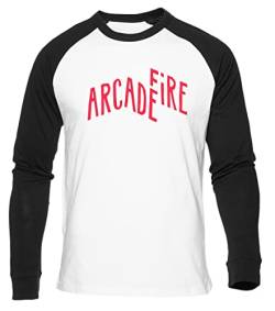 Arcade Fire Sign Weißes Baseball T-Shirt Herren Damen Unisex Langarm Rundem Hals White Mens Womens XXL von GUNMANTOR