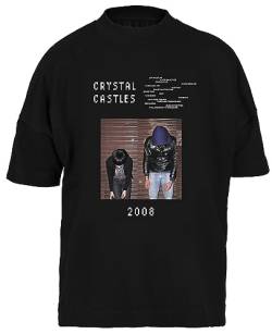Crystal Castles 2008 Schwarz Baggy T-Shirt Herren Damen Unisex Kurze Black Ärmel Mens Womens von GUNMANTOR