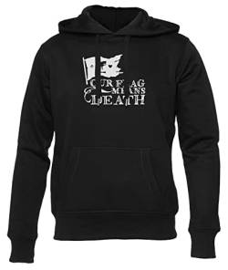 GUNMANTOR Our Flag Means Death Flag and Cat Schwarz Kapuzenpullover Herren Damen Unisex Langarm Ärmel Black Hoodie Mens Womens M von GUNMANTOR