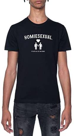 Homiesexuell Freundschaft Schwarz T-Shirt Herren Mit Kurzen Ärmeln Und Rundem Hals Black Mens M von GUNMANTOR