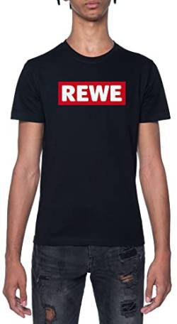 Mengapa Rewe Supermarket Berjumpa Schwarz T-Shirt Herren Mit Kurzen Ärmeln Und Rundem Hals Black Mens von GUNMANTOR