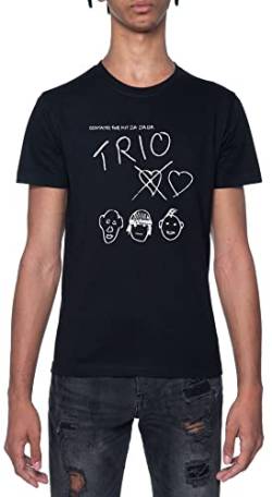 Trio Da Da Da Schwarz T-Shirt Herren Mit Kurzen Ärmeln Und Rundem Hals Black Mens von GUNMANTOR