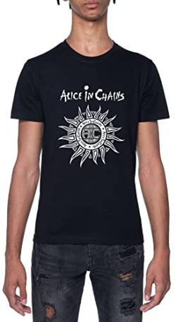 Vintage Alice In Chains Sun Faded Schwarz T-Shirt Herren Mit Kurzen Ärmeln Und Rundem Hals Black Mens M von GUNMANTOR