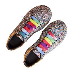 GUOANFG Frauen-beiläufige Schuh-weibliche Flache Einzelne Schuh-Diamant-Schuh-Damen-Turnschuhe,Gold-39 EU von GUOANFG