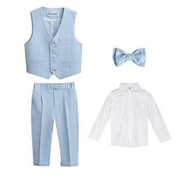 4/5/6 tlg Jungen Anzug Set,Kleine Jungen Frühling Formeller Kleidung Set Kinder Smoking Gentleman Outfits Festliche Hochzeit Anzüge Party Taufe Zweireihiger Kinderanzug Bekleidungsset 9-10 Jahre von GUOCU