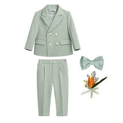 GUOCU 4/5/6 TLG Jungen Anzug Set,Kleine Jungen Frühling Formeller Kleidung Set Kinder Smoking Gentleman Outfits Festliche Hochzeit Anzüge Party Taufe Zweireihiger Kinderanzug Bekleidungsset 2-3 Jahre von GUOCU