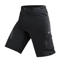 MTB Hose Herren Kurz Fahrradhose Elastizität Mountainbike Hose Atmungsaktiv Radhose Outdoor Sport Schnelltrocknend MTB Shorts Radlerhose Männer Bike Shorts mit Taschen Wanderhose Kurze Hosen XXL von GUOCU