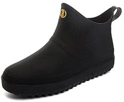 GURGER Gummistiefel Damen Kurz Kurzschaft Regenstiefel Wasserdicht Gummistiefeletten Regenstiefeletten Schwarz Größe 36 von GURGER