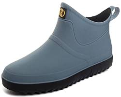 GURGER Gummistiefel Herren Kurz Kurzschaft Regenstiefel Damen Wasserdicht Gummistiefeletten Regenstiefeletten Männer Hell Blau Größe 43,270 von GURGER