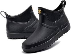 GURGER Gummistiefel Herren Kurz Regenstiefel Kurzschaft Männer Gummistiefeletten Wasserdicht Größe 41 Schwarz von GURGER