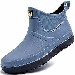 GURGER Gummistiefeletten Herren Gummistiefel Kurz Regenstiefel Kurzschaft Männer Regen Wasserdicht Blau Größe 39 von GURGER