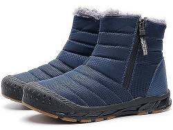 GURGER Winterstiefel Damen Herren Wasserdicht Gefüttert Warm Winterschuhe Winter Schneestiefel Männer Kurzschaft Stiefel Blau Größe 39 von GURGER