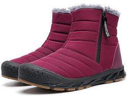 GURGER Winterstiefel Damen Herren Wasserdicht Gefüttert Warm Winterschuhe Winter Schneestiefel Männer Kurzschaft Stiefel Rot Größe 40 von GURGER