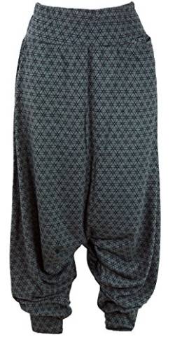 GURU SHOP Afghani Hose, Haremshose, Pluderhose, Pumphose, Aladinhose, Damen, Granitgrau, Baumwolle, Size:38 von GURU SHOP