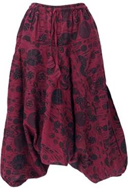 GURU SHOP Aladinhose Pluderhose Shorts 7/8 Länge, Rot, Baumwolle, Size:S/M (38) von GURU SHOP