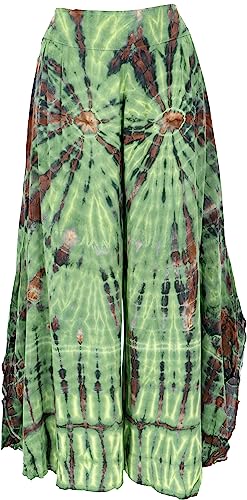 GURU SHOP Batik Hosenrock, Weite Sommerhose, Damen, Grün, Baumwolle, Size:38 von GURU SHOP