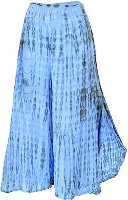 GURU SHOP Batik Hosenrock, Weite Sommerhose, Damen, Hellblau, Baumwolle, Size:38 von GURU SHOP