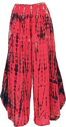 GURU SHOP Batik Hosenrock, Weite Sommerhose, Damen, Rot, Baumwolle, Size:38 von GURU SHOP