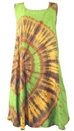 GURU SHOP Batik Tunika, Hippie Chic, Strandkleid, Sommerkleid, Damen, Lemon, Synthetisch, Size:40 von GURU SHOP