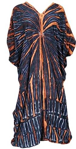 GURU SHOP Batikkleid, Batik Kaftan, Oversize Strandkleid, Damen, Dunkelblau, Synthetisch, Size:One Size von GURU SHOP