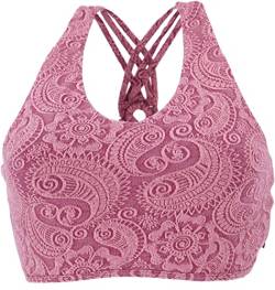 GURU SHOP Bauchfeies Top, Bra Top, Yoga Top aus Bio-Baumwolle, Altrosa, Size:M (38) von GURU SHOP