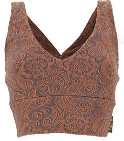 GURU SHOP Bauchfeies Top, Bra Top, Yoga Top aus Bio-Baumwolle, Caramel, Size:L (40) von GURU SHOP